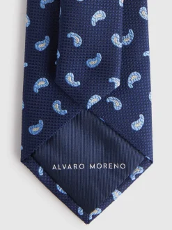 Alvaro Moreno Corbatas|Corbatas|CORBATA JACQUARD MF Azul Marino