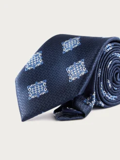 Alvaro Moreno Corbatas|Corbatas|CORBATA JACQUARD MF Azul Marino