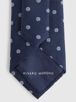Alvaro Moreno Corbatas|Corbatas|CORBATA JACQUARD MF Azul Marino