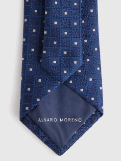 Alvaro Moreno Corbatas|Corbatas|CORBATA JACQUARD MF Azul Marino