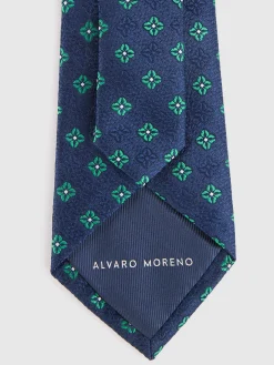 Alvaro Moreno Corbatas|Corbatas|CORBATA JACQUARD MF Azul Marino