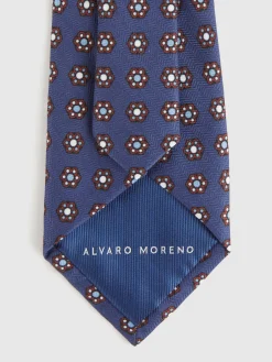 Alvaro Moreno Corbatas|Corbatas|CORBATA PRINTED Azul Marino