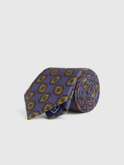 Alvaro Moreno Corbatas|Corbatas|CORBATA PRINTED Azul Marino