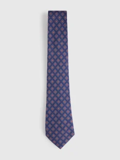 Alvaro Moreno Corbatas|Corbatas|CORBATA PRINTED Azul Marino
