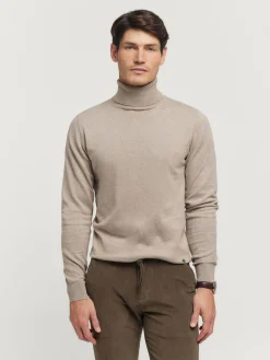 Alvaro Moreno Jerséis|JERSEY ROLL COLLAR Beige