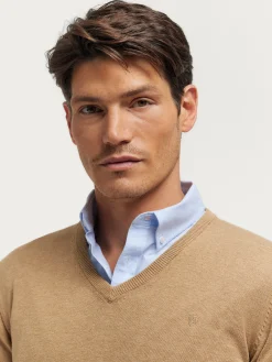 Alvaro Moreno Jerséis|JERSEY V-NECK TRENDY Camel