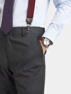 Alvaro Moreno Trajes|Trajes|PANTALON FIL A FIL CRUZADO Gris