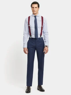 Alvaro Moreno Trajes|Trajes|PANTALON FIL A FIL CRUZADO Azul Marino