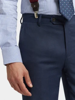 Alvaro Moreno Trajes|Trajes|PANTALON FIL A FIL CRUZADO Azul Marino