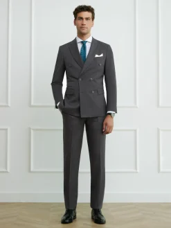 Alvaro Moreno Trajes|Trajes|PANTALON FIL A FIL CRUZADO Gris