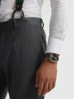 Alvaro Moreno Trajes|Trajes|PANTALON FIL A FIL CRUZADO Gris