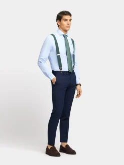 Alvaro Moreno Trajes|Trajes|PANTALON MICRO BIRD Azul Marino