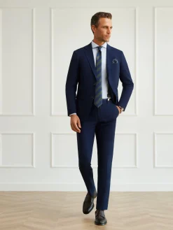 Alvaro Moreno Trajes|Trajes|PANTALON MICRO BIRD Azul Marino