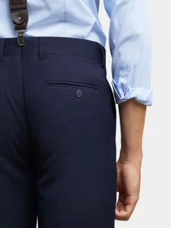 Alvaro Moreno Trajes|Trajes|PANTALON PLAIN SLIM Azul Marino