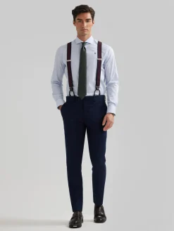 Alvaro Moreno Trajes|Trajes|PANTALON PLAIN SLIM Azul Marino