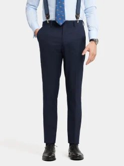 Alvaro Moreno Trajes|Trajes|PANTALON TWILL CRUZADO Azul Marino