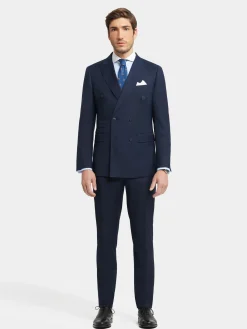 Alvaro Moreno Trajes|Trajes|PANTALON TWILL CRUZADO Azul Marino