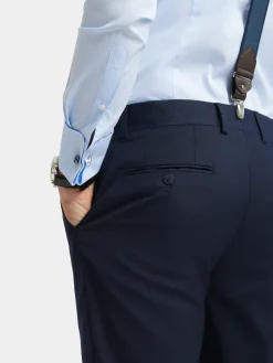 Alvaro Moreno Trajes|Trajes|PANTALON TWILL CRUZADO Azul Marino