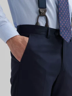 Alvaro Moreno Trajes|Trajes|PANTALON TWILL CRUZADO Azul Marino