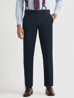 Alvaro Moreno Trajes|Trajes|PANTALON TWILL CRUZADO Azul Marino