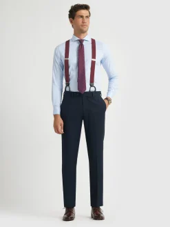 Alvaro Moreno Trajes|Trajes|PANTALON TWILL CRUZADO Azul Marino