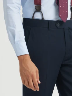 Alvaro Moreno Trajes|Trajes|PANTALON TWILL CRUZADO Azul Marino