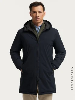Alvaro Moreno Cazadoras Y Parkas|PARKA RATCHED REVERSIBLE | MARRÓN Azul Marino