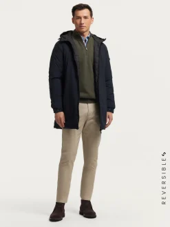 Alvaro Moreno Cazadoras Y Parkas|PARKA RATCHED REVERSIBLE | MARRÓN Azul Marino