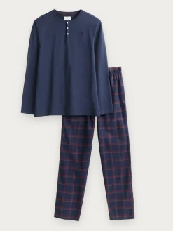 Alvaro Moreno Pijamas|PIJAMA FRANELA CUADROS Azul Marino
